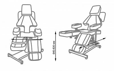 Кресло для тату салона Таурус черно-красный: вид 3